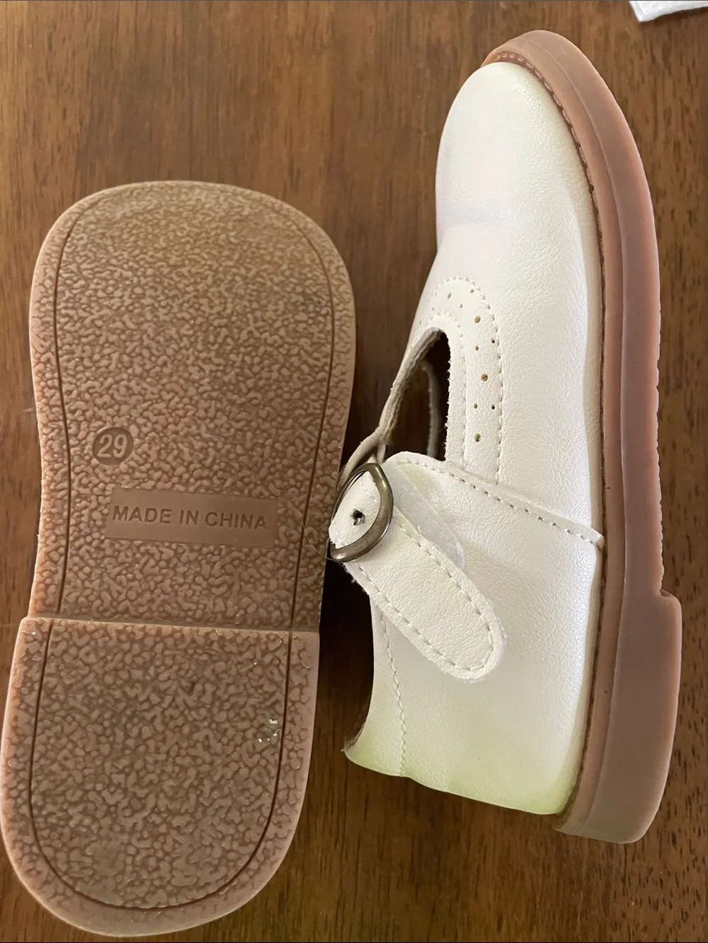 MG Baby white Girls' T-Strap Dress Shoes euro 29 - approx size 10-10.5